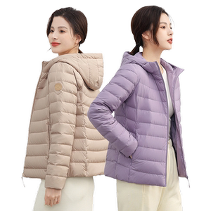 
Duck Down Jacket Women's Lightweight Short Style 2025 Autumn and Winter New Loose Solid Color Versatile Hooded Warm Jacket C