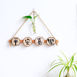 Round Wood Slice Wall Decoration for Guesthouses, Inns, Bedroom, Shop Background Wall, Photo Props, Vintage Forest Style Natural Wood Hanging Ornaments