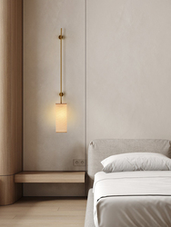 Moderní Minimalistická Látková Nástěnná Lampa - Kovaná Lampa V Severském Stylu Do Ložnice A Pracovny