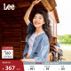Lee25 spring and summer new loose version stand collar tentacle medium light blue women's short-sleeved denim shirt LWT009857207
