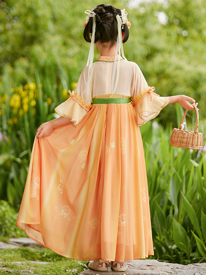 Girls Hanfu Dress Summer Chinese Style Embroidery Princess Costume