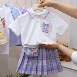 Kuromi Clothes Girls' Pleated Skirt Summer 2026 New Style Children's Fashionable Jk School Style Set Skirt