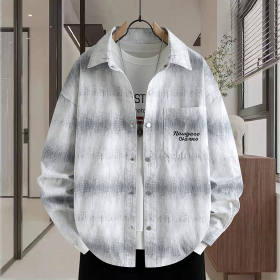 
Spring and Autumn Denim Jacket Teen Men's Spring Clothing 2026 New High School Student Retro Distressed Shirt Jacket