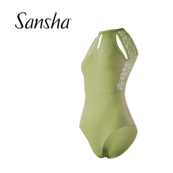 Sansha/Sansha Halter-Neck Dance Practice Clothes for Women, Full Stretch Ballet Lace Practice Leotard for Gymnastics
