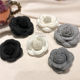 Korean version of handmade camellia small fragrance style corsage brooch black white gray flowers medieval pin suit sweater accessories trend