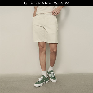 Giordano [Same Model for Korean Celebrity] Men's Summer Stretch Cotton Solid Color Mid-waist Casual Shorts 01105531