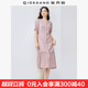 Giordano skirt for women new casual vacation style ruffle hem V-neck short-sleeved dress for women 05465071
