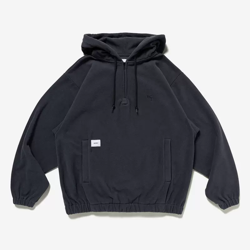 四季出品国仓WTAPS SEAL HOODY POLY刺绣半拉链运动连帽卫衣23AW-Taobao