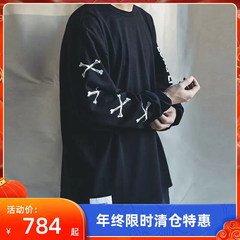 四季出品现货WTAPS LXLXW LS COTTON潮骨头印花休闲长袖T恤男22AW-Taobao