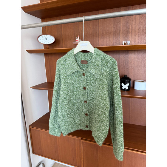 
[Rolling Family] Women's commuter style cardigan thin thick wool sweater top autumn long sleeves