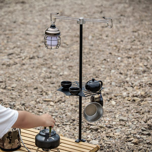 Outdoor desktop lamp frame aluminum alloy stainless steel tray mini desktop camping telescopic lighting fishing fish lanterns

