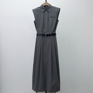 
DI 2026 summer new product sleeveless dress for women simple casual commuting slim long skirt shirt dress 1325