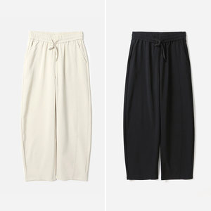 
WKZ09032 Jasmine Yaji Lazy, comfortable, thin tendon waist drawstring casual commuting straight pants