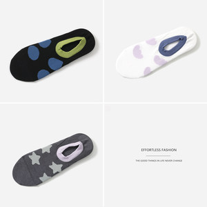 
WWZ09012 Jasmine Yaji Fun, age-reducing, comfortable, breathable, contrasting color cartoon pattern jacquard boat socks