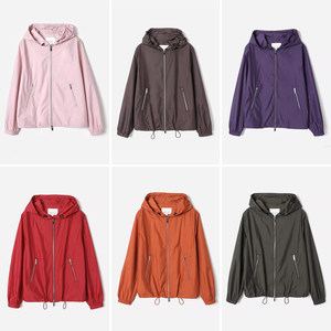 
WWT08297 Jasmine P Home City Light Outdoor Casual Lightweight Hooded Long Sleeve Short Jacket Spring Women