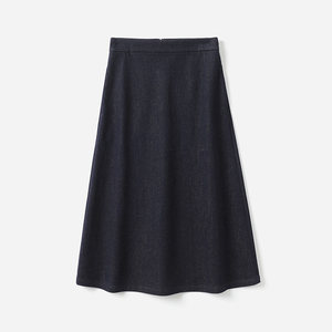 
*WBQ06087 Jasmine J*S aura two-meter retro elegant high-elastic denim cotton A-hem midi skirt