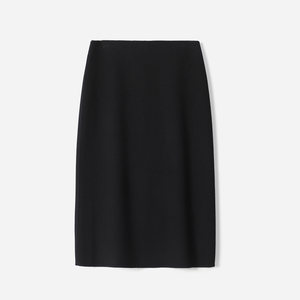 
WBQ07025 Moli Yaji 30 cashmere 70 wool double-sided woolen back slit classic one-step skirt little black dress