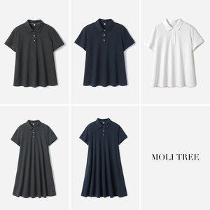 
*WLQ08086 Moli Yaji Pjia cool and comfortable POLO collar cotton short-sleeved dress/T-shirt spring and summer women