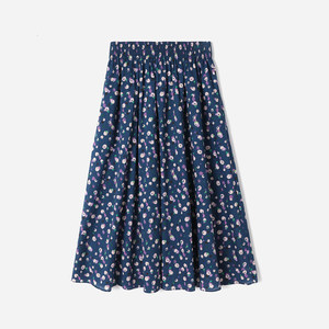 
*WBQ09033 Jasmine LA*V*N printed 120 count cotton floral tendon waist side seam pocket skirt