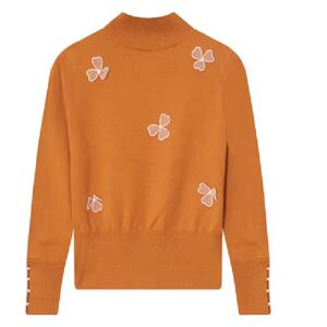 
Counter price 599 [language] Western-style mesh butterfly beaded high-neck long-sleeved pullover sweater 30337/乐-216