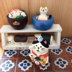Creative and Cute Ins-Style Japanese Zakka Cat Food Toy Resin Mini Desktop Ornaments Home Accessories