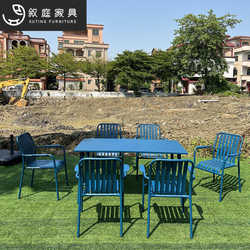 Outdoor furniture courtyard garden scenic area outdoor tables and chairs outdoor cafe milk tea shop wrought iron coffee table chair combination