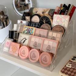 Student Dormitory Cosmetics Storage Rack Desktop Box Lipstick Eyeshadow Palette Makeup Vanity Shelf Acrylic