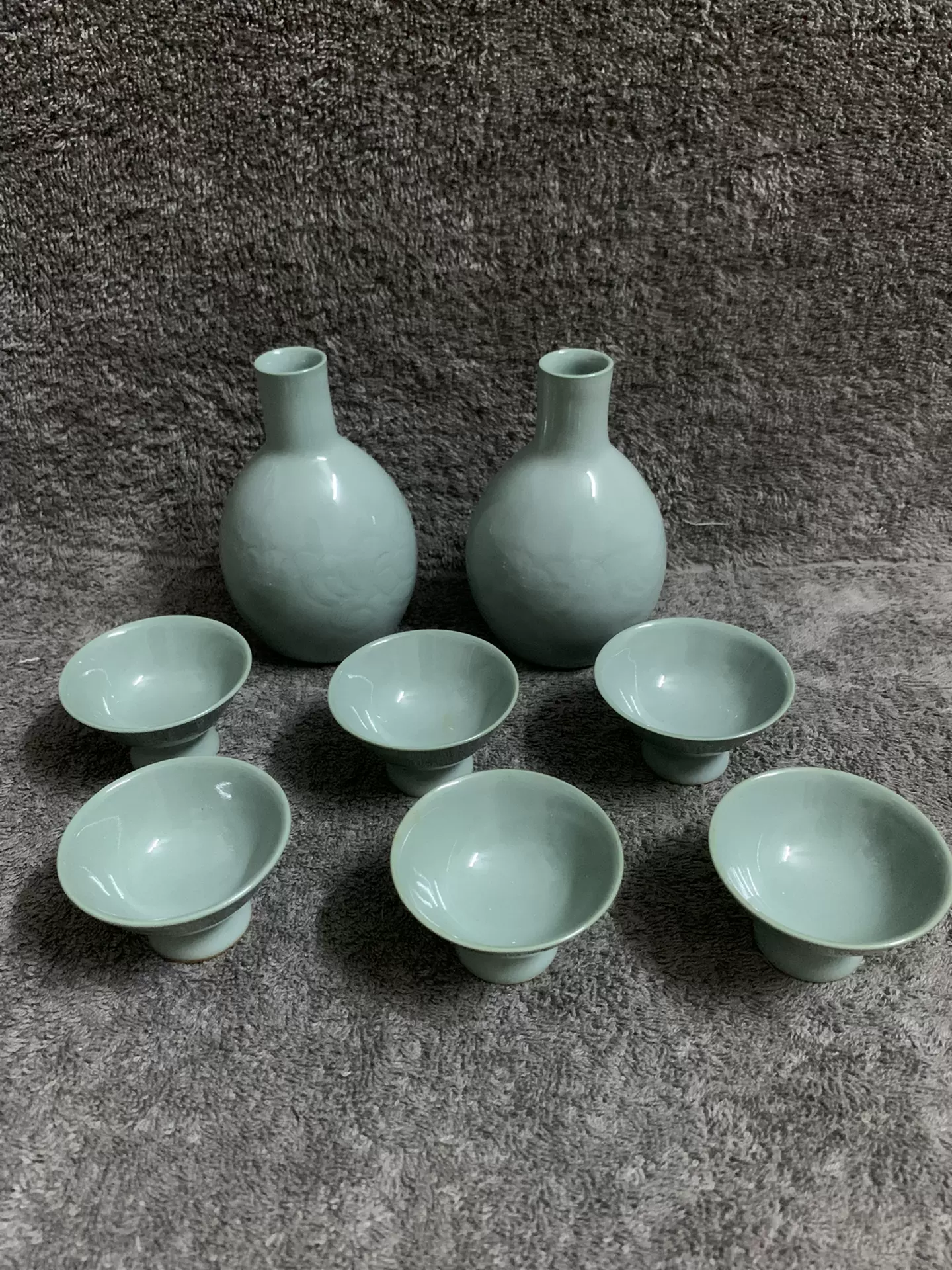 宮永東山　壺　青磁 宮永東山 小猪口 五客 青磁 酒器 酒盃 共箱 （ 国産陶磁器）の