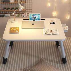 Foldable Small Bed Table, Computer Desk for Dormitory Upper Bunk, Lazy Desk for Home Bedroom, Bay Window Children's Study Table
