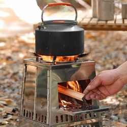 Wood stove outdoor portable stainless steel stove outdoor camping cookware picnic barbecue stove folding stove multi-purpose