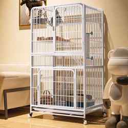 Cat Cage Villa with Extra Large Free Space, Indoor Two-Story Cat Cage with Toilet, Pet Cat House