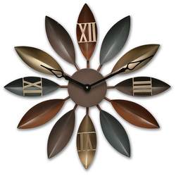 Manufacturer of European and American Retro Loft Industrial Style Wrought Iron Leaf Wall Clock Decorative Clock for Living Room Creativity