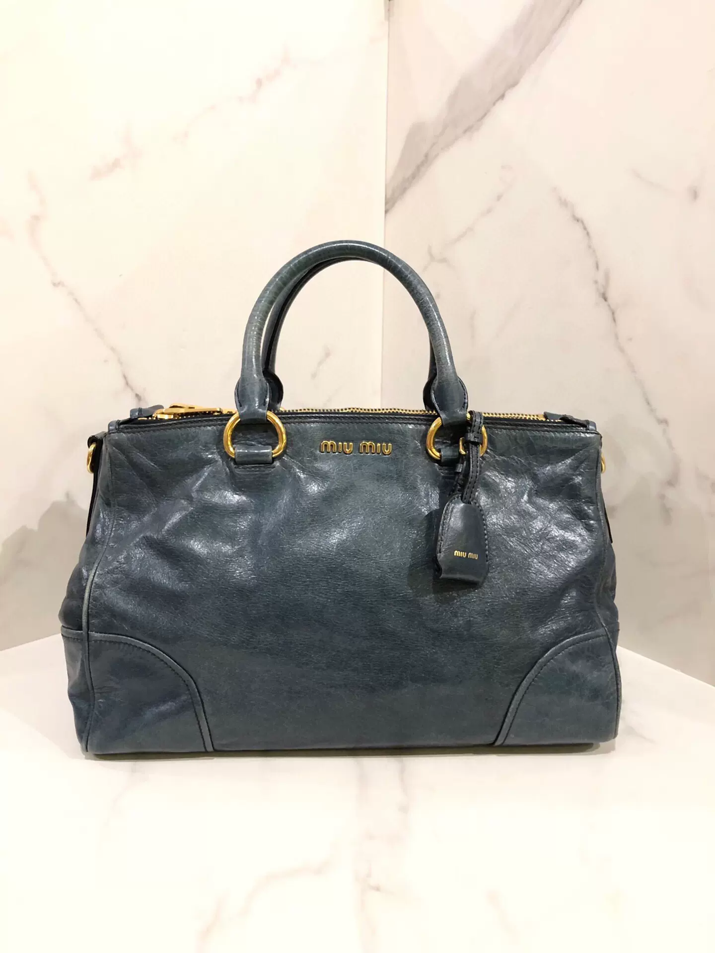 miumiu手提包蓝绿色容量大自用值-Taobao Vietnam