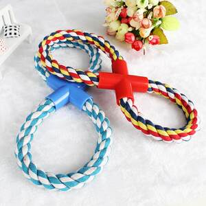 
Pet toy cotton rope 8-character dog bite and molar training small animal medium and large pet cat supplies