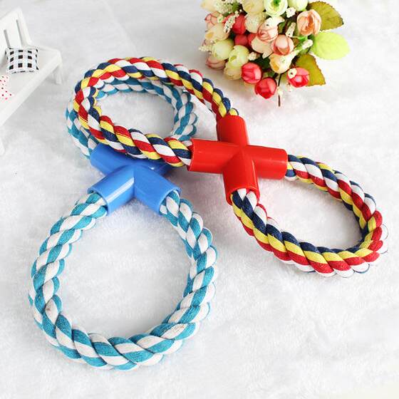 
Pet toy cotton rope 8-character dog bite and molar training small animal medium and large pet cat supplies