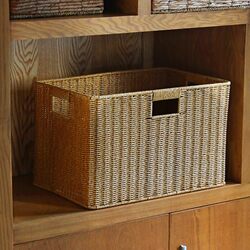 Plastic Rattan Cabinet Storage Basket, Wardrobe Cabinet Storage Basket, Tv Cabinet Grid Basket, Organizing Basket, Square Shape