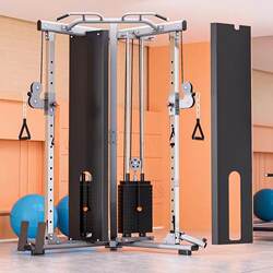Small Birdcage Gantry Machine, High Pull and Low Pull Trainer, Strength Fitness Equipment, Smith Machine, Stainless Steel Weight-Bearing Equipment