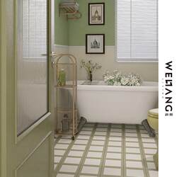 French-Style Retro Avocado Green Checkered Wall Tiles for Kitchen, Bathroom, Balcony, Chain Restaurants, and Milk Tea Shops