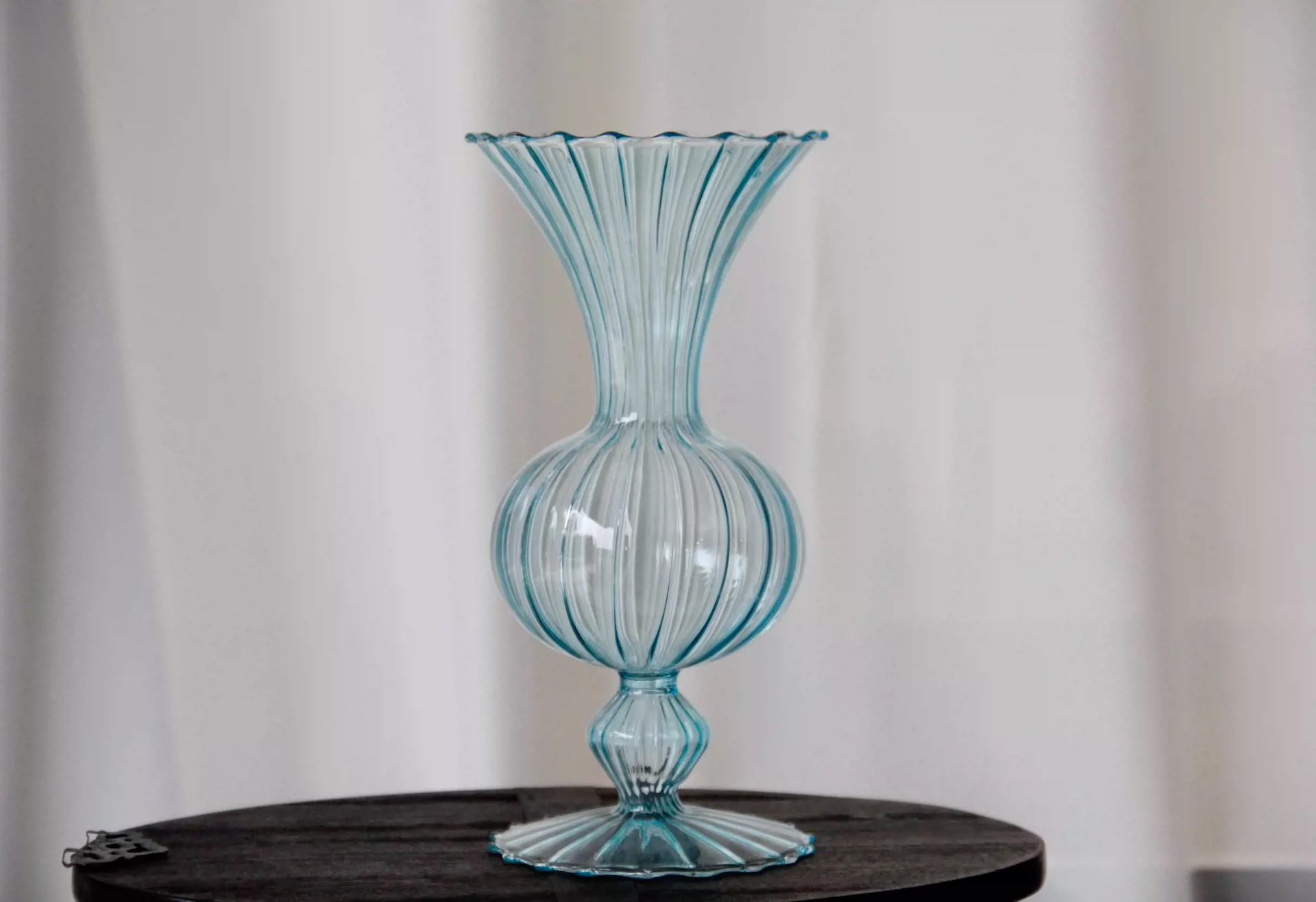欧式匠人手作硝子人工吹制花器花瓶摆件，精美器型，颜色清爽淡雅-Taobao