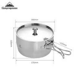 Koman CC-18 thickened composite stainless steel outdoor water boiling portable picnic pot cooker outdoor camping soup pot