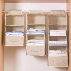 Hanging Bag Organizer with Four-Layer Storage Boxes, Fabric Wardrobe, Foldable Hanging Closet, Underwear Drawer, Can Be Hung