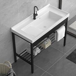 Laundry Sink with Washboard, Balcony Laundry Sink, Household Washbasin, Integrated Laundry Trough, Laundry Basin, Washbasin, Powder Room