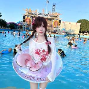 
Hello Kitty swimming ring, high-looking cartoon children and adults thickened anti-rollover cute and safe armpit swimming ring.