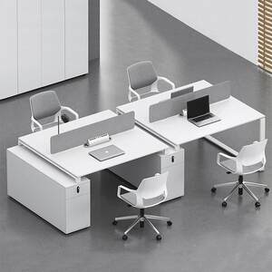 
Office desk and chair combination simple modern office furniture white 2/4/6 staff desk office screen workspace