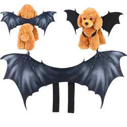 Pet Halloween Costume Party Clothes for Cats and Dogs, Bat Wings, Funny and Creative Small Dog Transformation Outfits