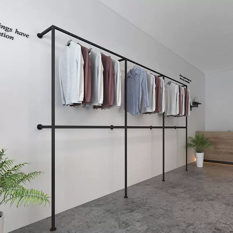 服装店墙上架子示意图,服装店衣服展示架图片_大山谷图库