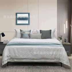 Fengfeng model room, set of soft furniture, simple cream matching bedding, modern exhibition hall, Hong Kong style wabi decoration and more