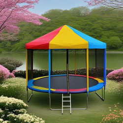 Round trampoline, colorful ceiling, outdoor tent, children's outdoor stall, internet celebrity, mobile home, indoor and outdoor use