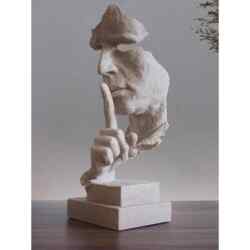 Silence Is Golden, Abstract Crafts, Creative Nordic Sculpture Ornaments, Retro Office Living Room Decorations, Gifts