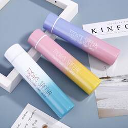 Casual Portable Car-Mounted Anti-Wolf Cup, Creative Gradient Stainless Steel Thermos Cup, Outdoor Sports Travel Daily Use Stick Cup